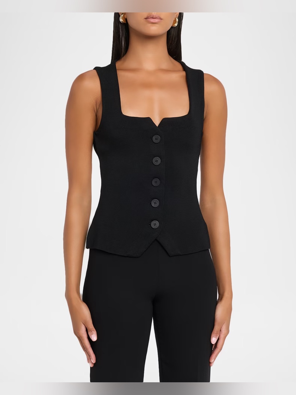 STAUD Marisa Vest Top in black size XS NWT